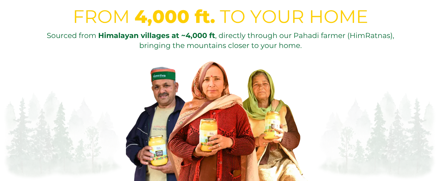 Himritva Himalayan Pahadi Cow Ghee sourced directly from farmers at around 4,000 ft altitude