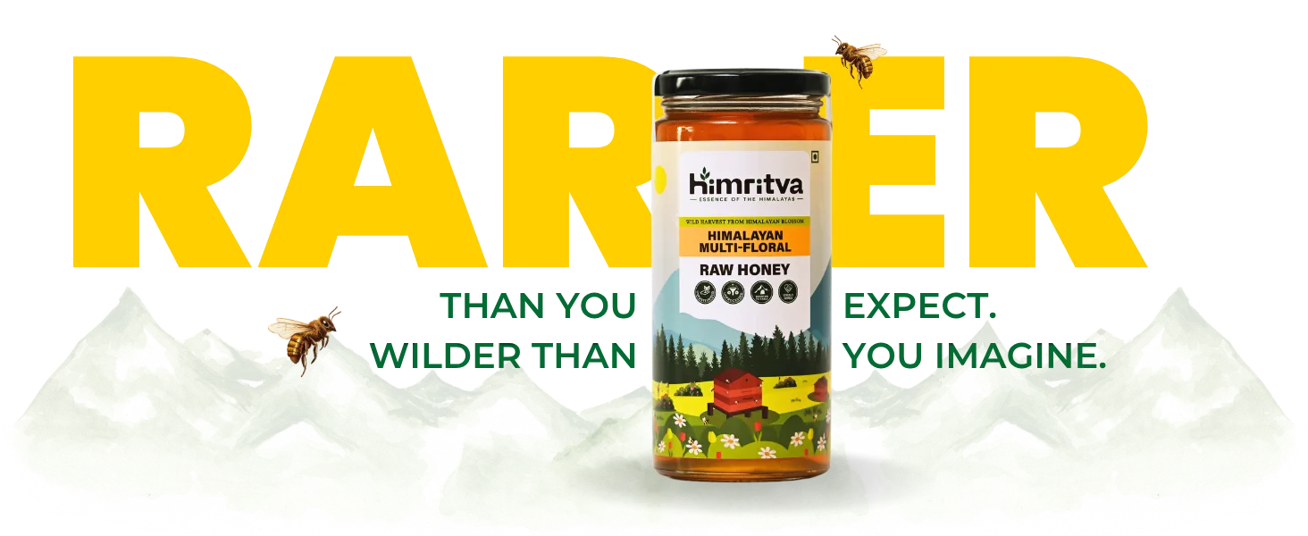 Himalayan raw honey made naturally from nectar collected by bees from diverse mountain flowers